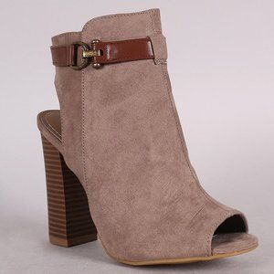 NEW - Bamboo Peep Toe Chunky Heel